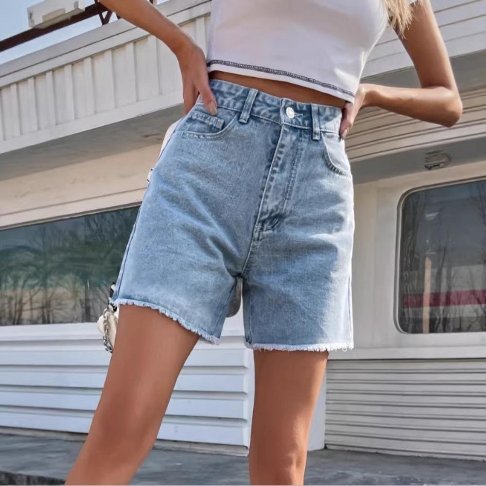 Damen High Waist Neue Jeansshorts, Sommer Hot Girl Slim Fit Drei Punkte Lässige Jeansshorts