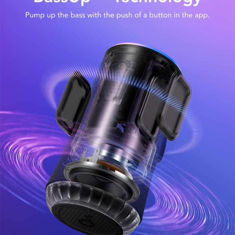 1PCS Portable Speaker, 30W 360 ° Sound, Synchrotron Radiation Lamp, Player