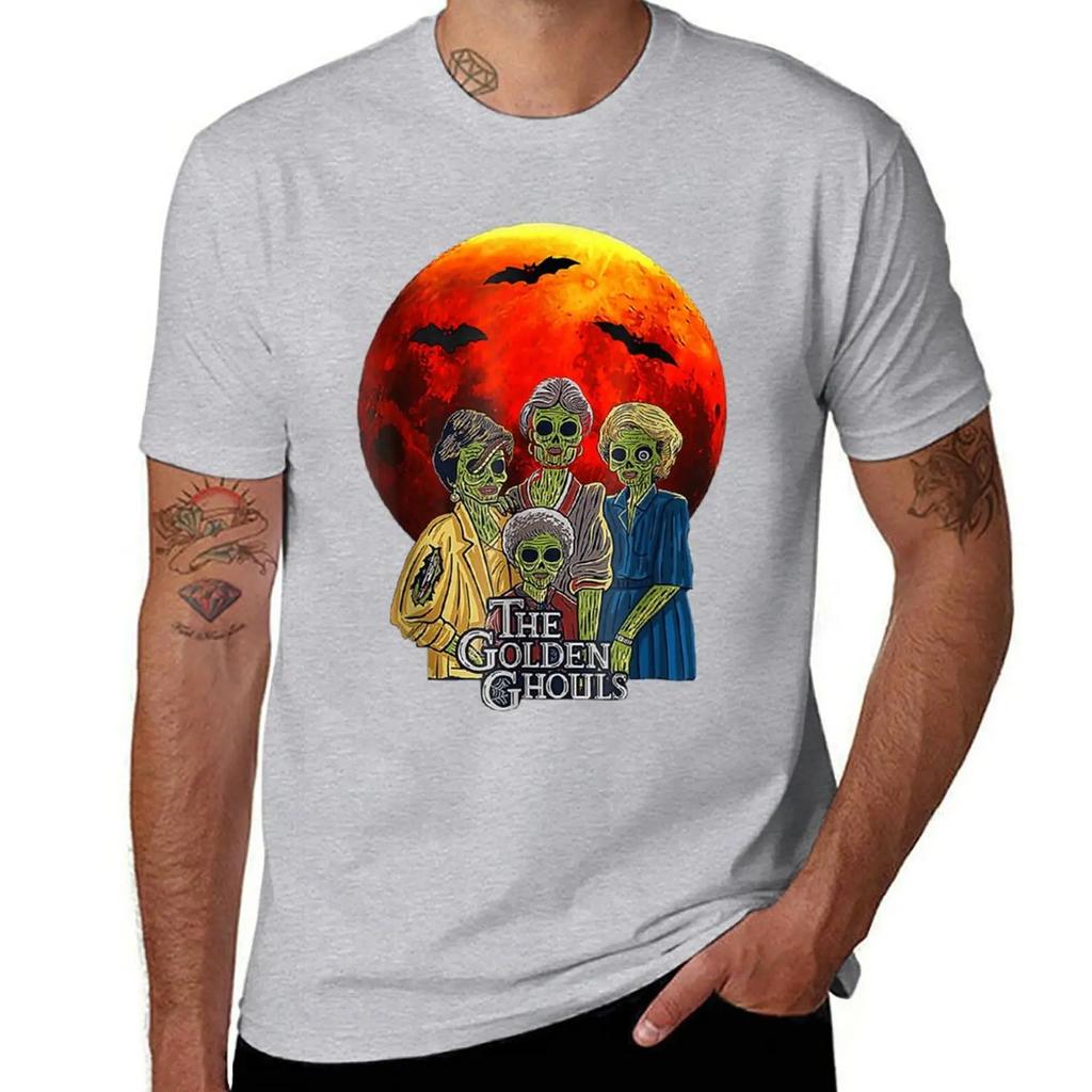 The Golden Ghouls TShirt Anime Tshirt Graphics Blacks Mens T Shirts