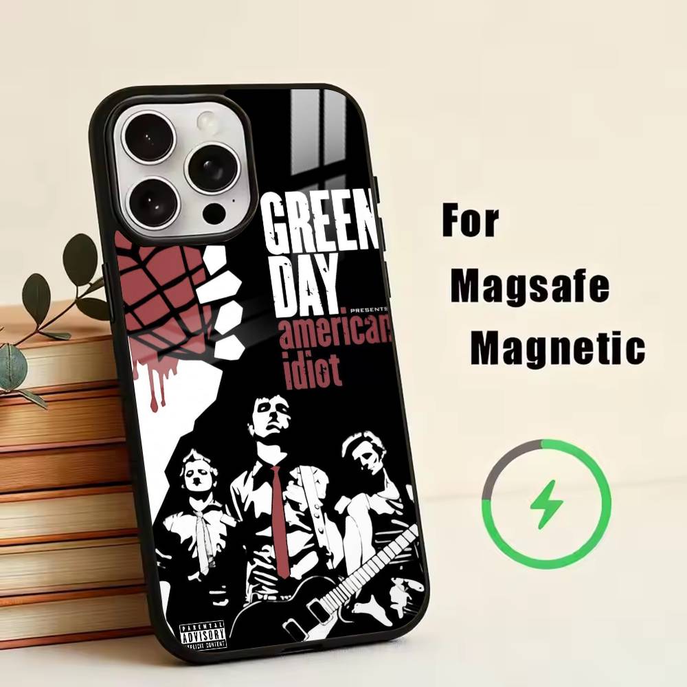 G-Green Day B-Band holiday Phone Case For iPhone17,16,15,14,13,12,11 Plus,Pro Magnetic For Magsafe Wireless Charging