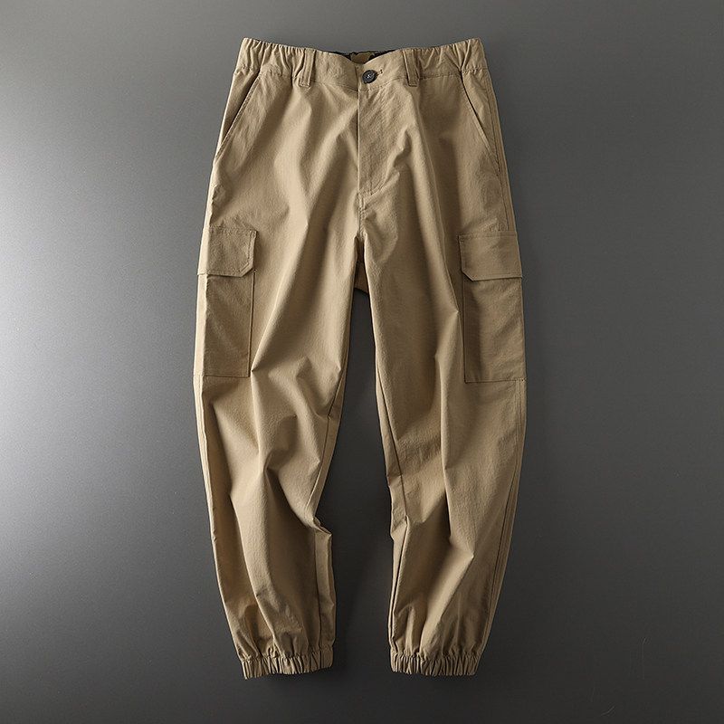 Export Tail Single Men's Label Cutting American Retro Quick-Drying Function Cargo Pants Trendy Ankle Banded Pants Export Casual Pants