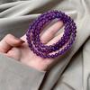 Natural Amethyst Three-Layer Elastic Cord Long Necklace Approx6mm Versatile, Fashionable, Ethereal Jade, Elegant and Stylish