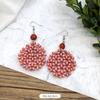 Vintage Mori Grass and Rattan Woven Handmade Earrings Bohemian Vacation Style Stud Earrings Female Ethnic Style Summer Ear Jewelry