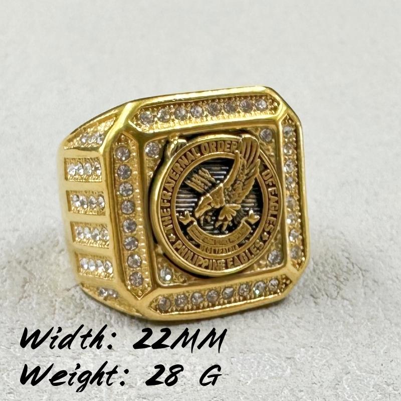 New Eagle Badge Philippines Ring Men's Ring stainless steel Gold Plated Animal Pattern Ring Accessories Party