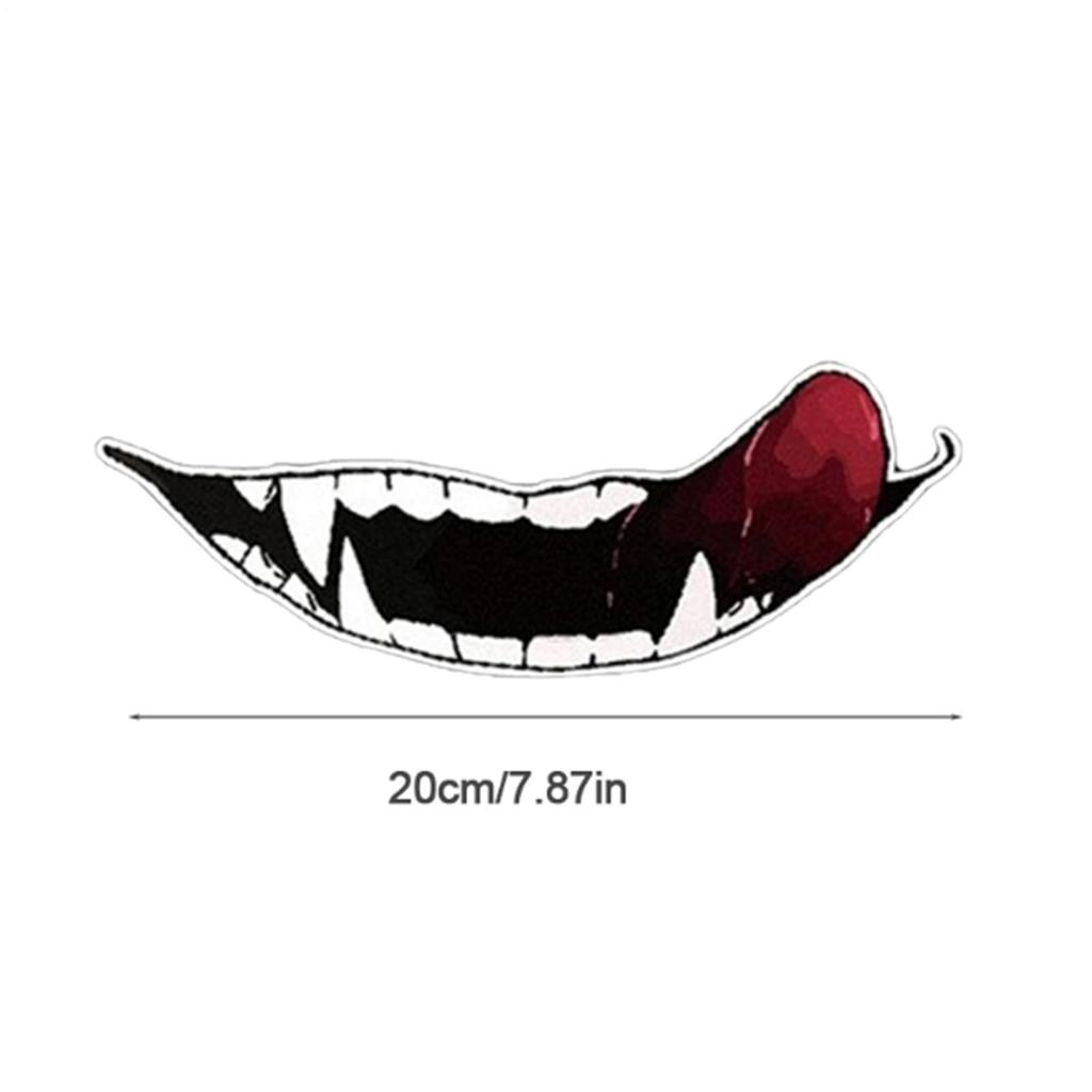 Generic Sticker Reflective Helmet Sticker Evil Teeth Bike Tank Decal Sticker Car
