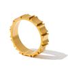 Yhpup Size 678 Stylish Unique Stainless Steel Metal Casting Ring Rust Proof 18K Golden Plated Distinctive Jewelry for Ladies