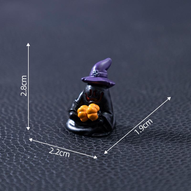 Halloween Scary Ghost Ornament Mini Resin Bone Skull Coffin Chair Statue for Holiday Party Tabletop Decor