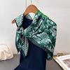 Korean Version Of Flower Simulation Silk High-End Printing Large Square Scarf Silk Scarf Shawl Headscarf Neck Protection Scarf Decorative Scarf