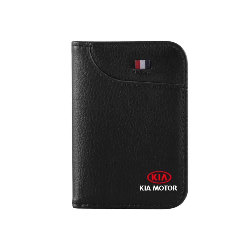 Portadocumentos de Conducción de Cuero PU para Coche Tarjeta de Identificación Cartera Accesorio Para KIA KN Sportage RIO Ceed Picanto Pegas Sorento Niro Soul K5 ulsap11