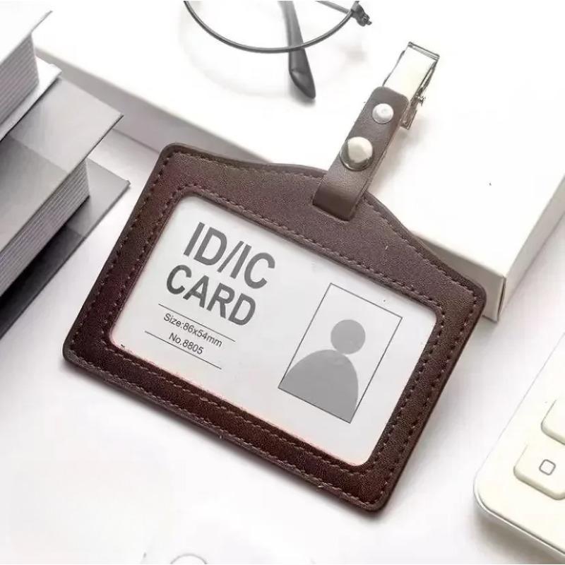 Leather Work Card  Cover Card Clip Cowhide Nameplate Cowhide Nameplate Elevator  Access Control School  Doctor Bus Card