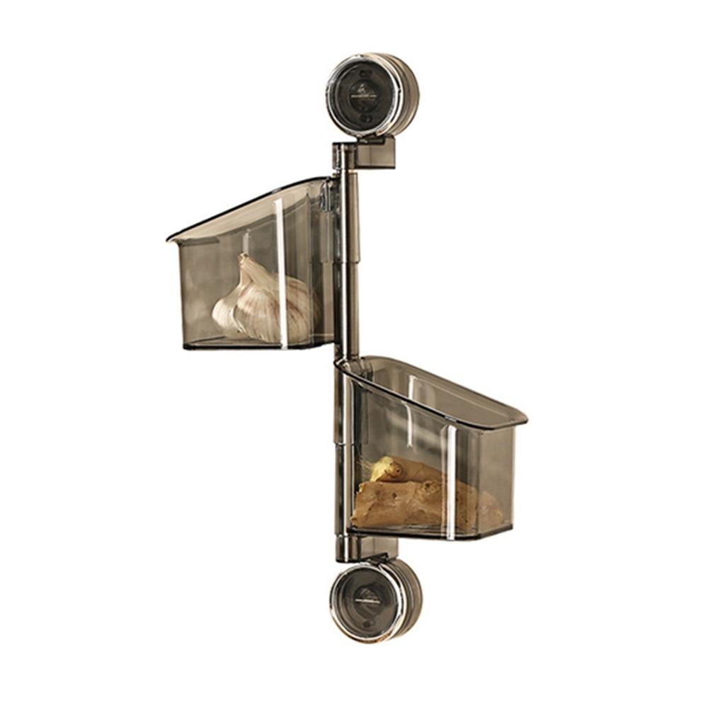 Suction Cup Onion Ginger Garlic Storage Box Wall Mounted Hanging Basket Storage Basket  for Kitchen