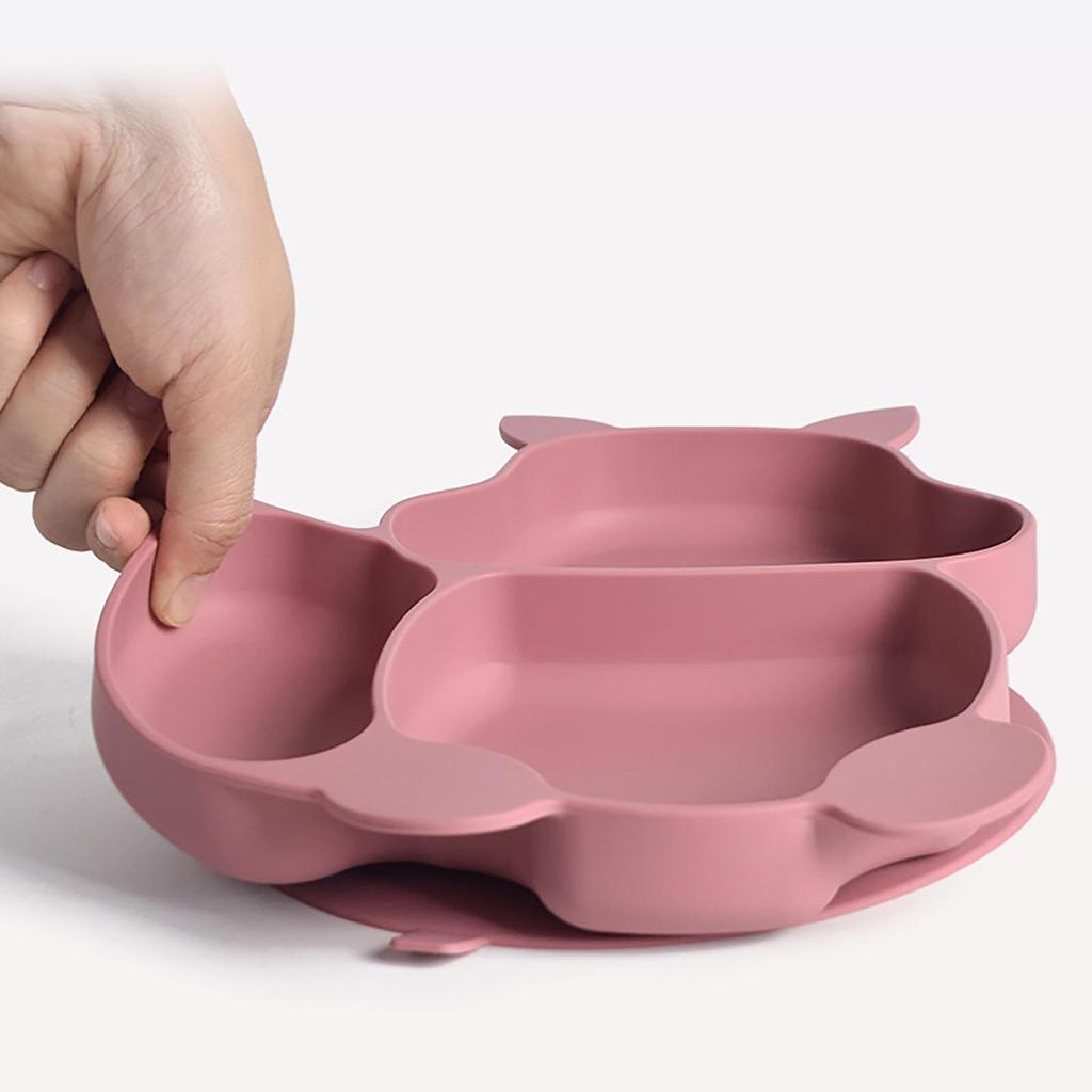 Children's Silicone Bib Silicone Dining Plate 6-Piece Set For Infant Supplementary Food Training Sucker Bowl Baby Divider Set