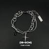 Retro Flame Cross Bracelet For Men Woman Hip Hop Titanium Steel Splice Chain Charm Unisex Jewelry Cool Kpop Luxury Accessories