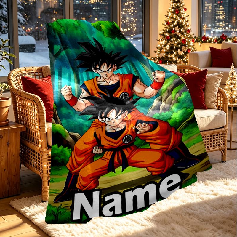 Custom Name Personalized Anime Print Blanket, Home Decor, Bedroom, Sofa, Camping, Couch, Gifts for Birthday Christmas