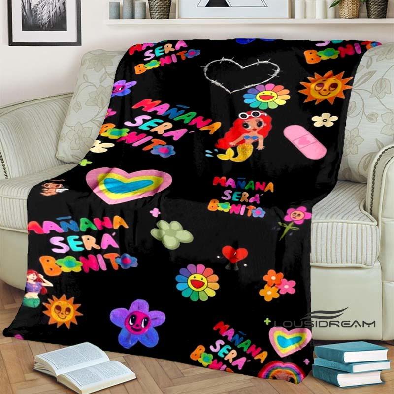 Customizable K-KAROL G Printed Comfortable Soft Blanket Home Fashion Sofa Bed Living Room Warm Portable Travel Gift Blanket