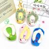 Creative Plush Flip-Flop Pendant Keychain Doll Squeaky Toy for Couples