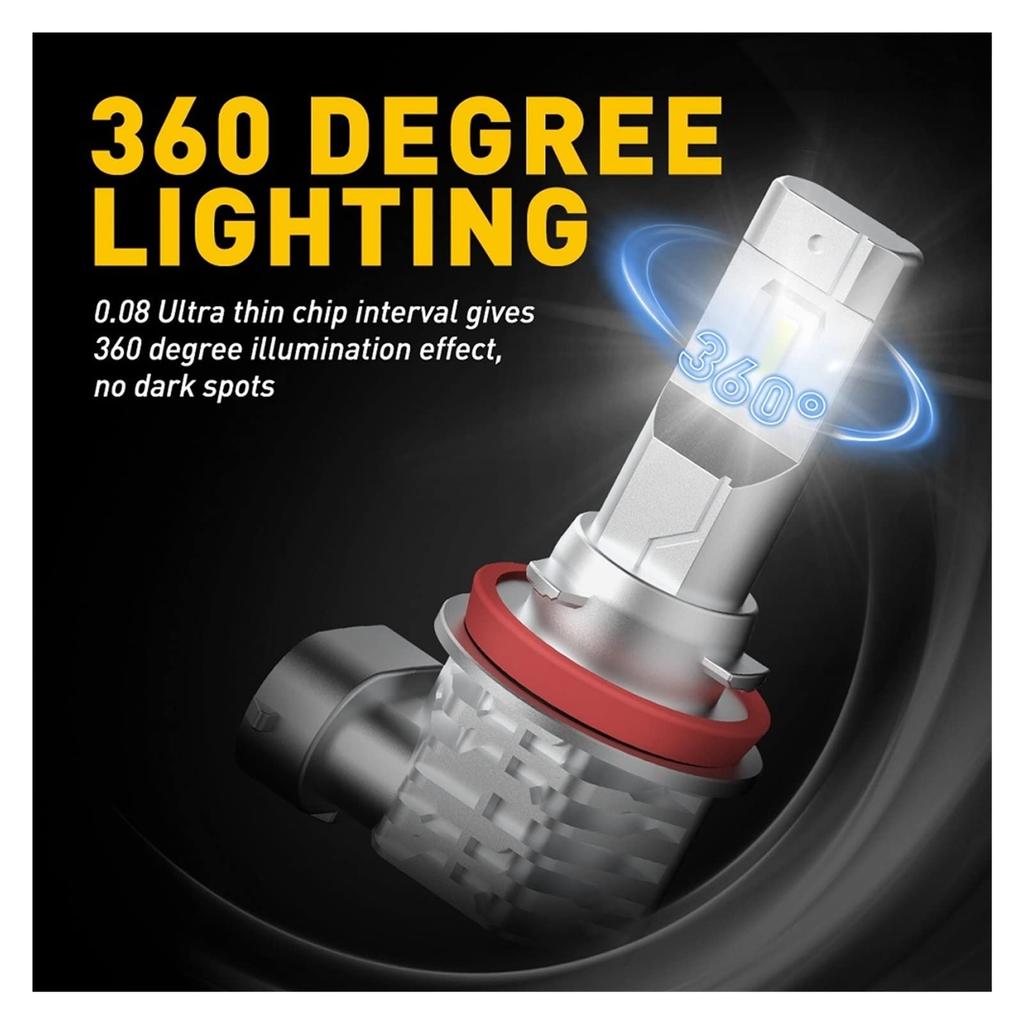 FVCFBLPTTE 2PCS 2000LM Canbus H8 LED Yellow White H10 H11 LED Fog Lamp H16JP