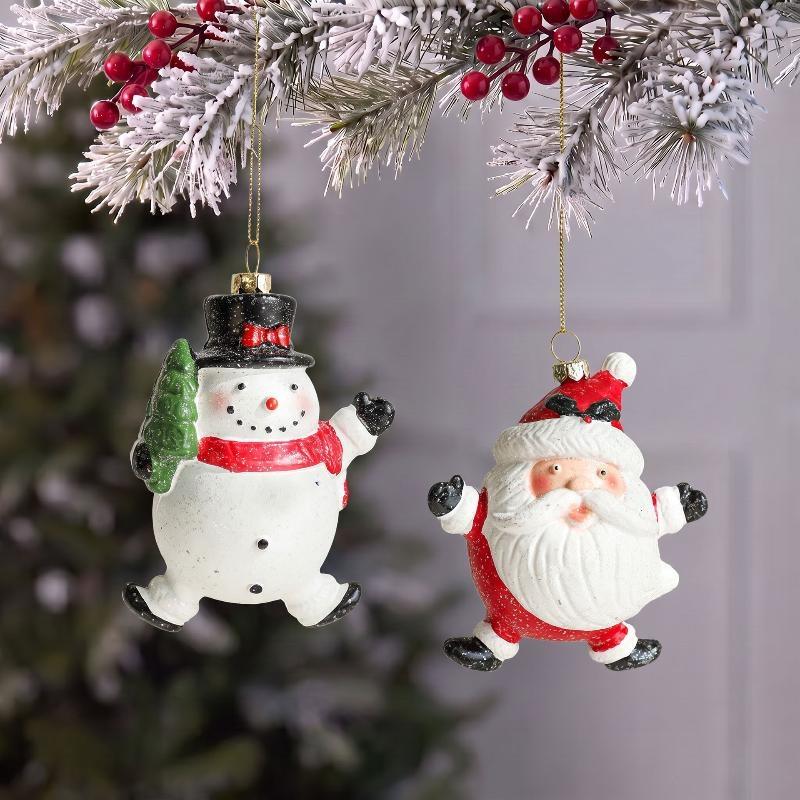 Christmas Colored Shaped Ball Christmas Tree Decor Pendant Christmas Gift Bag Car House Snowman Garland Pendant Christmas Decor