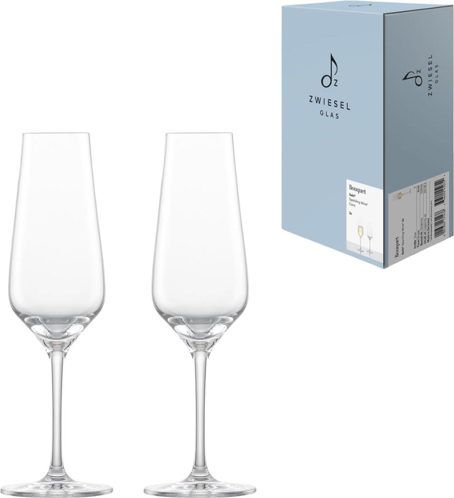 Zwiesel Champagne Glasses (M123740) Break-Resistant Bouquet Design, Sparkling EP, for Champagne and Sparkling Wine, Pair of 2, Machine-Made