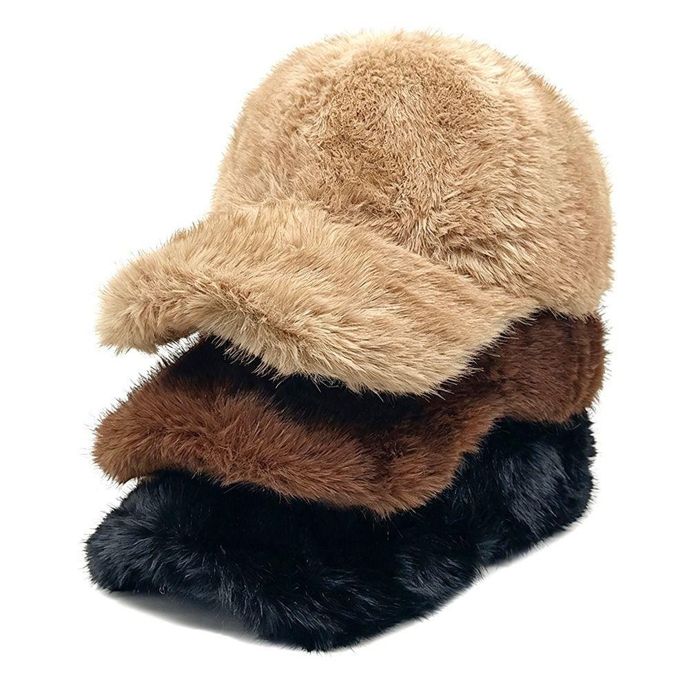 Cold Protection Faux Mink Fur Baseball Cap 55-60CM Thermal Duckbill Hat Sport