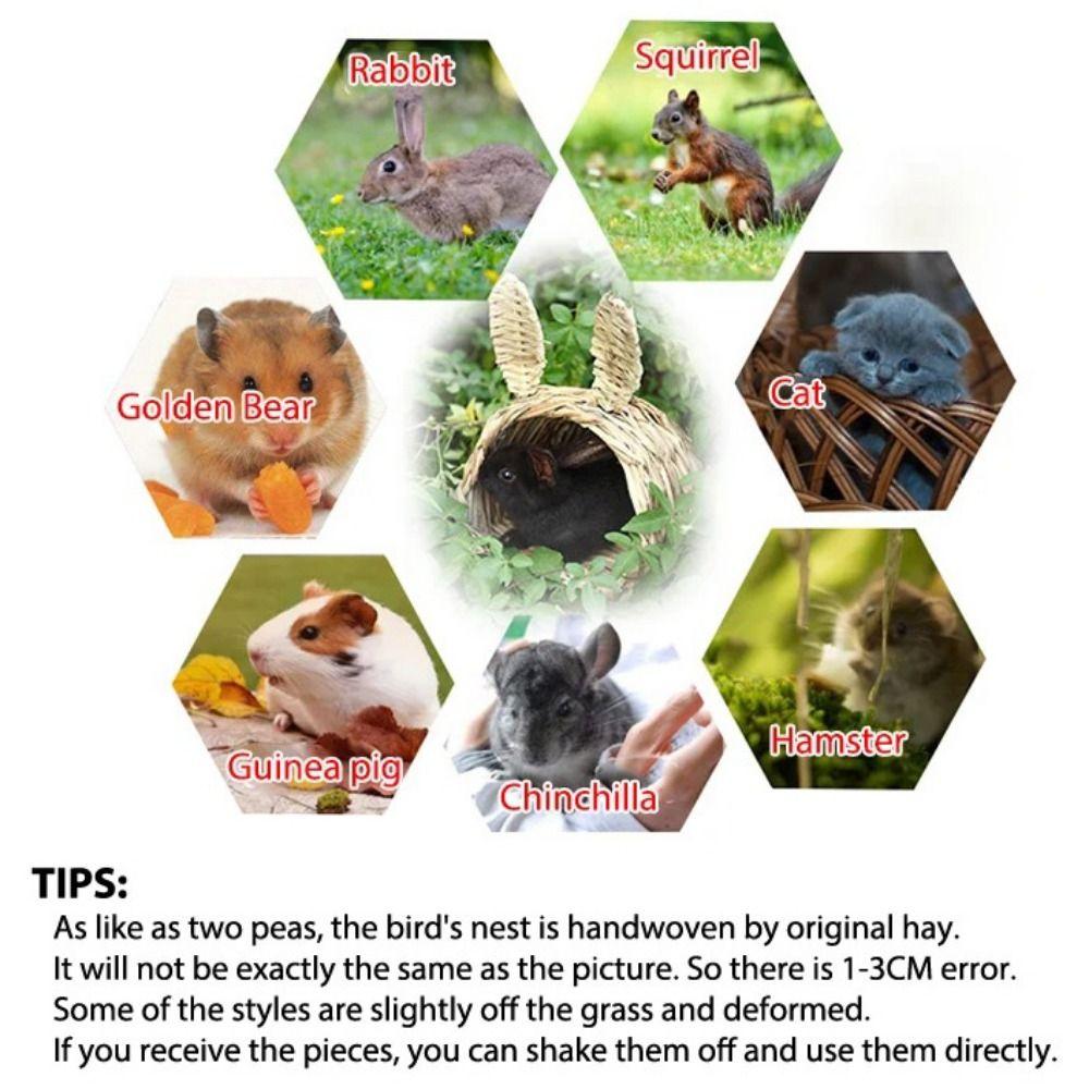 Bite Resistant Bunny Grass Nest Breathable Bunny Grass Tunnel For Rabbits Hamsters Guinea Pigs