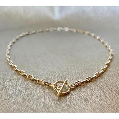 Used New [Anchor Chain] Silver Necklace Men's Women's Mexican Jewelry Mantel Pendant Accessory Chain Necklace Lightweight Gothic Unisex Present Gift