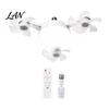 Adjustable Angle Fan Light 3/4/5 Blade Ceiling with & Remote Control, 2-in-1 Silent LED Drone Energy Saving Foldable Blades, 3-Speed Dimmable
