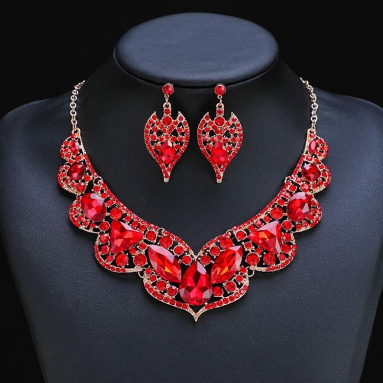[KK Solis] Necklace and Earring Set, Gorgeous, Social, Competition, Belly Dance, Wedding, Recital, Concert, Stage Costume, Women's Accessories,