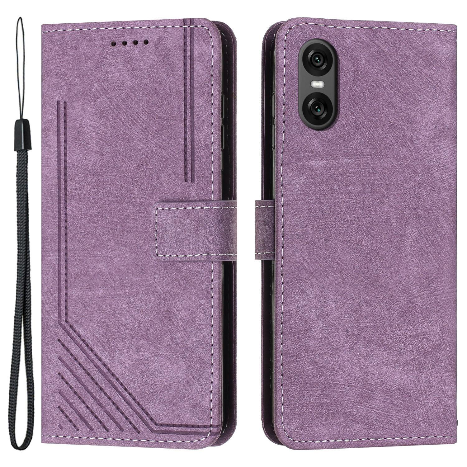 

For Sony Xperia 10 VI Case PU Leather Wallet Skin-Touch Phone Cover Purple