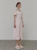 ETMON Heart Strap Shirring Dress, Pink