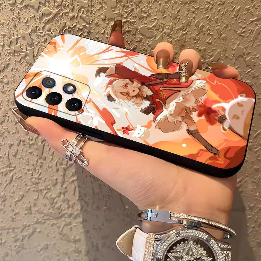 G-Genshin Impact Cute Klee Phone Case For Samsung Galaxy A13,21s,22,31,32,52,53,71,80,A91 Soft Black Cover