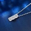 New Three 4mm Stones D Color Premium Moissanite Diamond Chain for Women 925 Sterling Silver GRA Moissanite Pendant Necklace