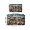 1 Piece Blue Beach Wave Design Welcome Door Mat, Ideal for Bathroom, Bedroom, Kitchen, Living Room-decorative Floor Mat, Bedroom