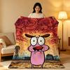 Cartoon C-Courage.t-the.C-Cowardly.D-Dog Throw High-Density Short Plush Blanket Soft Skin-Friendly for Sofa Nap Room