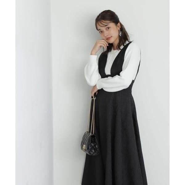 [Proportion Body Dressing] Jacquard Jumper Dress