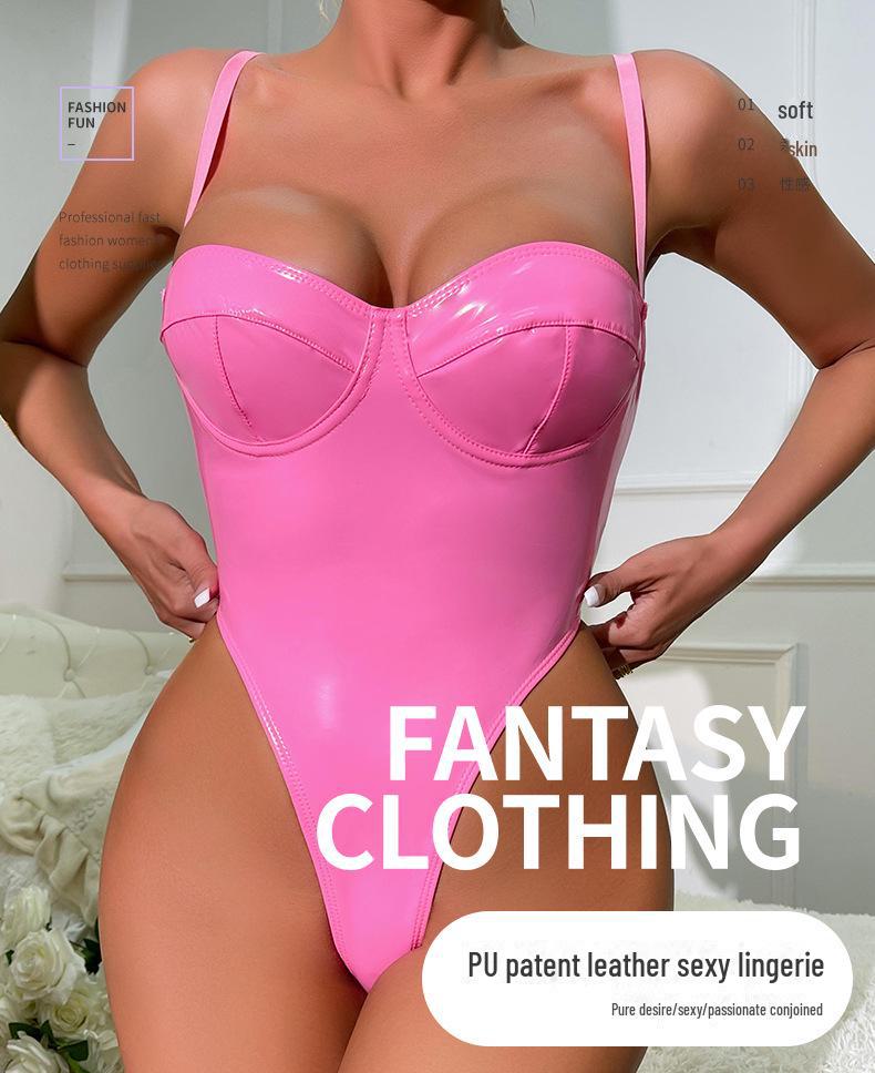 Barbie Pink Slim Sexy Fishbone BH Jumpsuit mit Strapsen