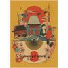 Retro Japan Reiseplakat: Sushi-Restaurant und Izakaya-Szenerie