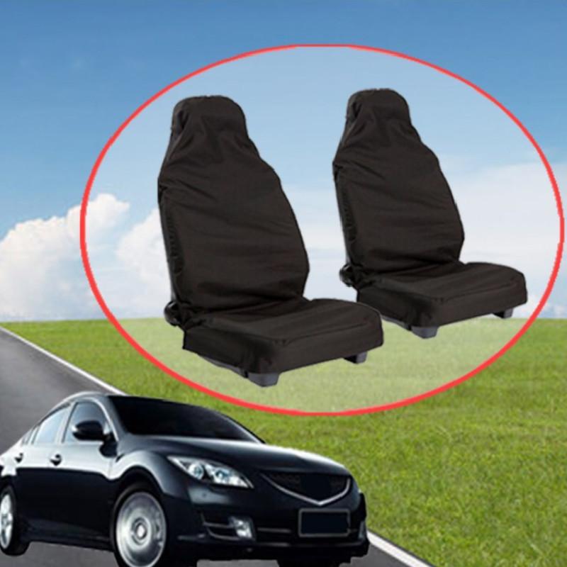 Seat Front 2pcs Covers Universal Car Van Waterproof Anti Dust Protector Black