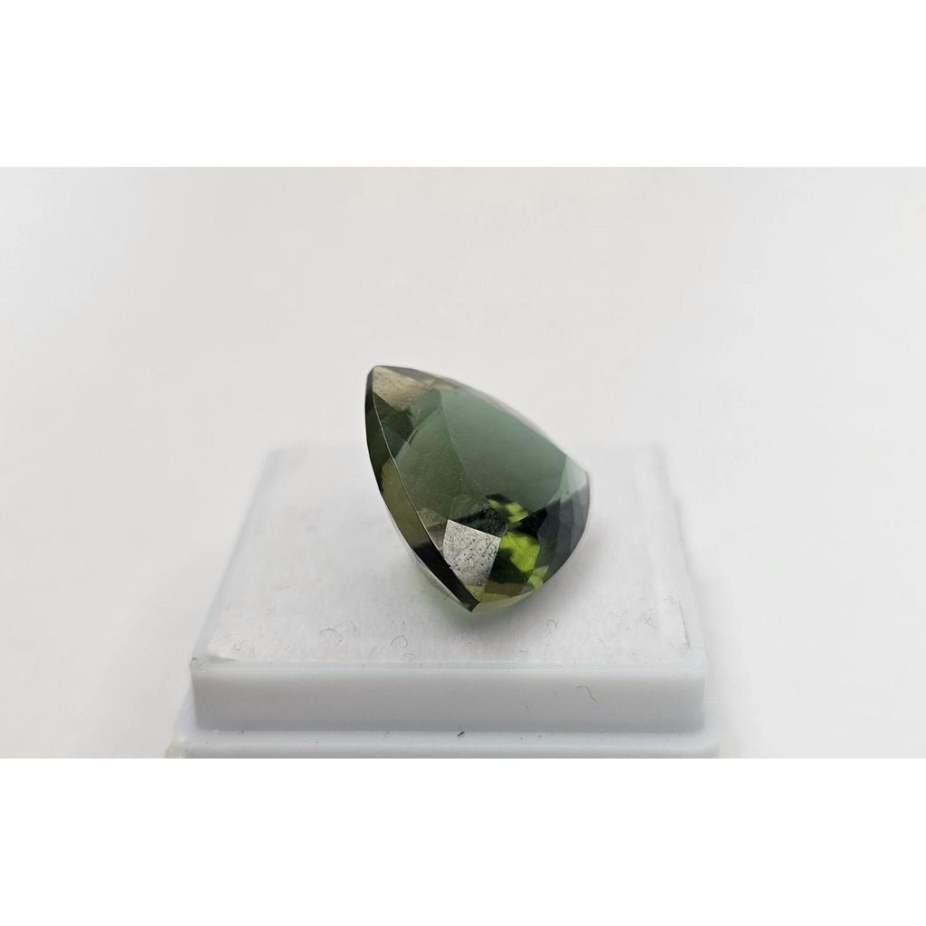 Fabulous Natural Green Moldavite 11-12 Ct Trillion Cut Certified Loose Gemstone