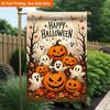 2D Flat - 2D Flat Printing Garden Flag 1pc, Halloween Pumpkins And Ghosts Durable Single-Sided Print Yard Flag, Garden And Home Holiday Decoration, 29