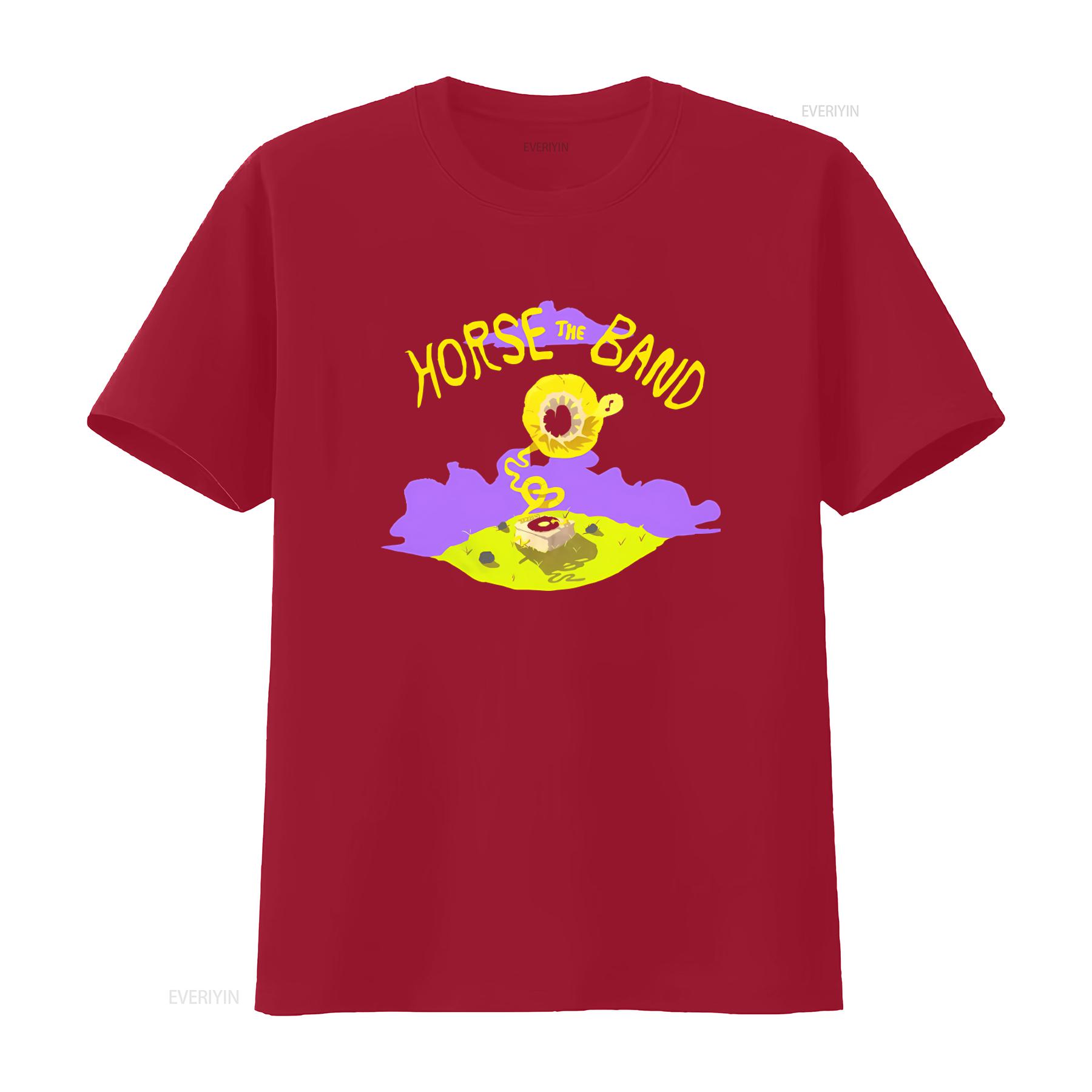 

HORSE THE BAND Retro Gramophone Design Hardcore Nintendocore T Shirt for Music Lovers vintage Washed Stretched Stylish graphic S