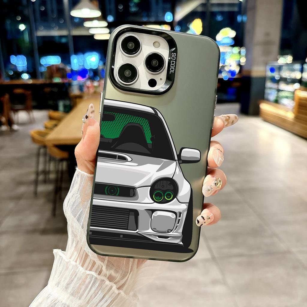 Color Phone Case For iPhone 17 16E 16 11 15 14 Pro MAX 12 13 MINI 7 8 Plus XR SE Silver IMD Cover Japan JDM Sports Car Art