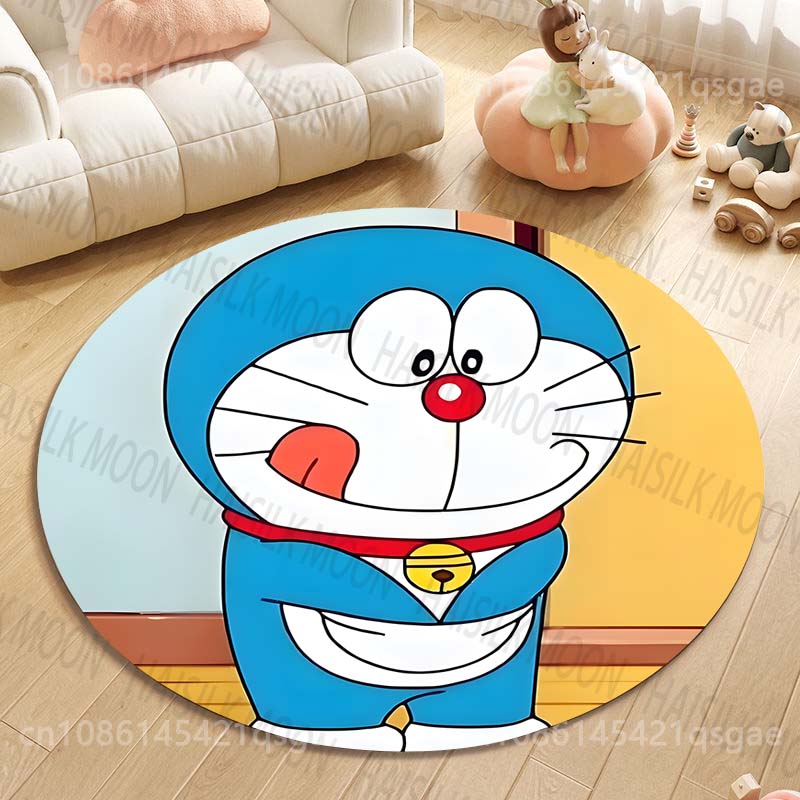 Multiple Styles Japan Cute Doraemon Print Round Rugs for Living Room Bedroom Floor Mats Kids Room Household Carpet Home Decor