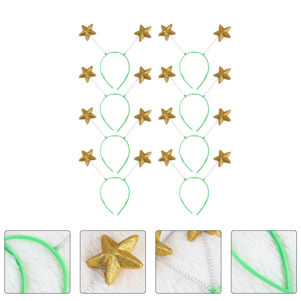 LALAFINA Antenna Headbands, Star Pompom Sequin Headbands, Alien Headbands, ButterflyBee Headbands, Party Cosplay Accessories, Yellow, Set of 8