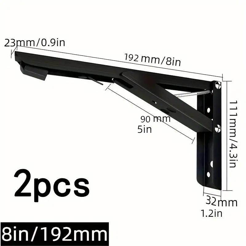 

2 шт. складной кронштейн для полки, сверхмощный складной кронштейн для полки из нержавеющей стали для скамейки и стола, компактный кронштейн «сделай сам» 8 inches/2pc