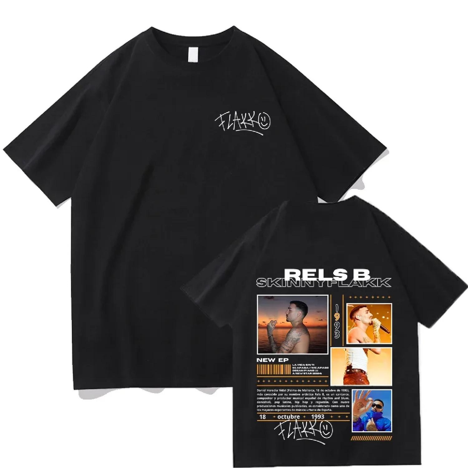 

Rels B T-shirt Skiny Flakk Smile Letter Graphic Tee-shirt Summer women Ladies Fashion Short Sleeve Tops Casual High Quality Tees S чёрный