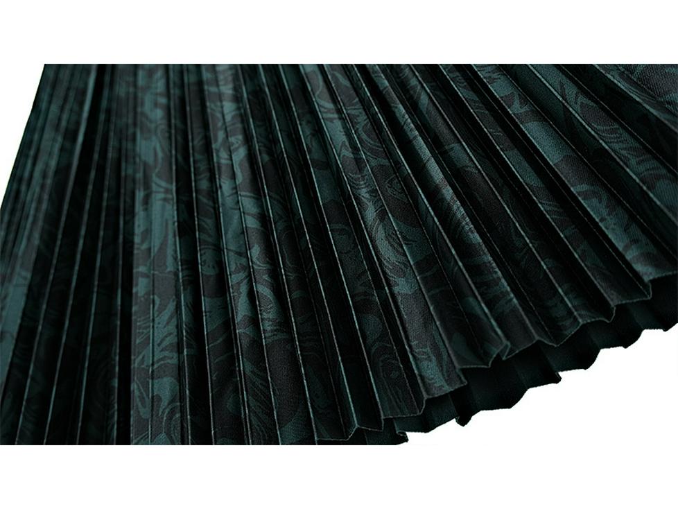Tencel Printed High-Waist Pleated A-Line Mid-Length Skirt for Autumn/Winter 2023 (Style 8005)