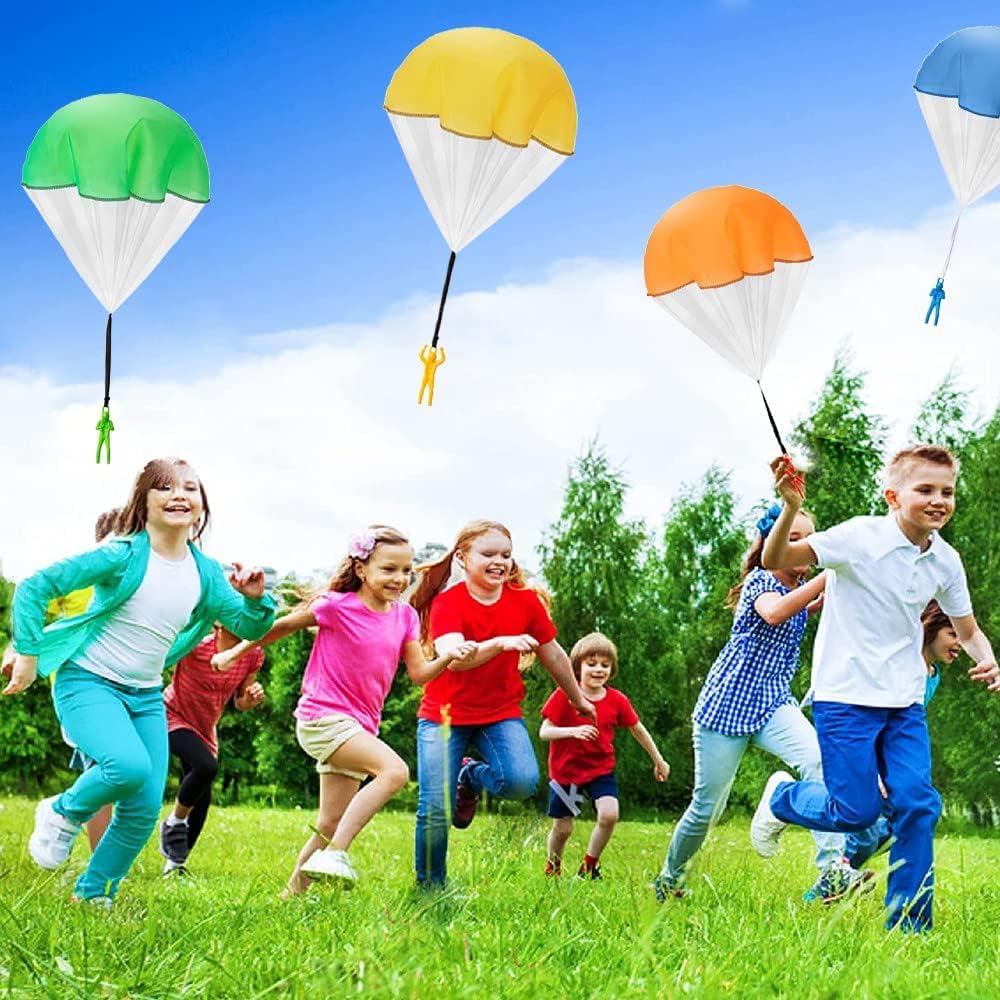 DFsucces Mini Parachute, Hand-Thrown Toy, Outdoor Play, Flying Toy, Popular Children's Day Gift (Set of 6)