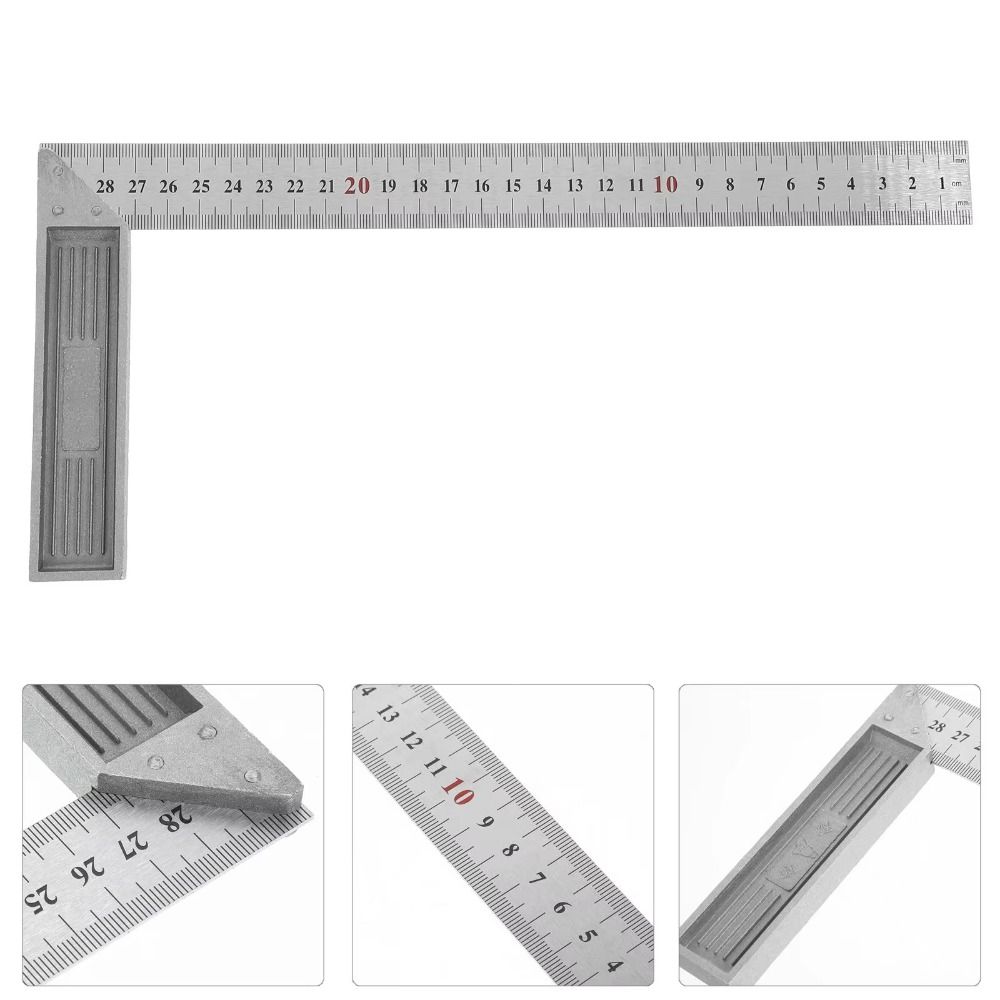 90 Degree Right Angle Steel Ruler Aluminum Handle Right Angle Turning Ruler  Measuring Tool