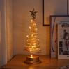 Gold Star Shaped LED Christmas Tree Lights - Iron Art Display Stand for Living Room Atmosphere Lighting